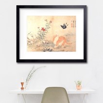 나봄갤러리 김홍도 황묘농접 액자, 1.심플 블랙 액자