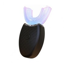 초음파 전동칫솔 자동양치 Portable Delicate Electric Automatic Ultrasonic U Type Toothbrush Long Stan, 12 Black Adult