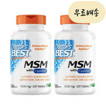 닥터스베스트 MSM 1500mg 120정 타블렛 Opti엠에스엠 X 2통세트, 2개, 120개