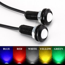 2pcs 18mm 낮 실행 조명 자동차 led 독수리 눈 drl 12v 백업 전 주차 신호 램프, One Color_수정같은 파랑, One Color
