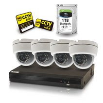 NVR녹화기 IP돔카메라 4개 HDD 1TB 자가설치 풀세트 국내 개발 생산 풀HD고화질 초특가 세트 구성품, NVR녹화기 세트
