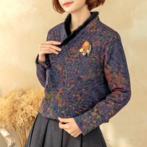 [디얼마미] 패턴 밍크 본딩 저고리 / 저고리단품 미시옷 빅사이즈 엄마옷 생활한복 중년 여성 마담