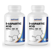 Nutricost 뉴트리코스트 D 아스파라긴산 3000mg 180정 2팩 D-Aspartic Acid, 2개
