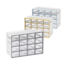 제이미로프트 시스템 멀티박스 16단 책상위서랍 탕비실 리빙박스투명, 1개, 16단 그레이