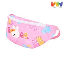 캐릭터 귀여운 초등저학년 여자 힙색 핑크 허리에매는 유치원 여자허리가방 앞면포켓