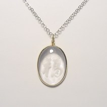 천연 수정 복목걸이