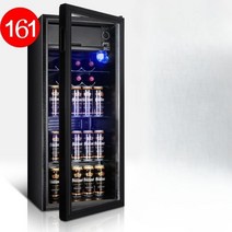 음료수 냉장고 소형 주류 술 미니 업소용 쇼케이스, 118L 블랙(냉장 냉동) LED 블루 라이트