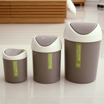 문일 원형 스윙 휴지통 2컬러 화장실 사무실 쓰레기통, 대, 그레이