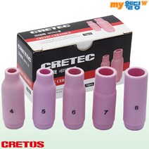 크레토스 티그(TIG) 알곤토치 세라믹노즐 350A 일반 (10개 1박스), 8ø(#5)