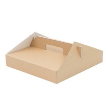 크라운포장 손잡이형 크라프트(KP) 사각 피자박스 9인치(255 X 255 X 45mm) 50개입 포장 음식 단상자 식품 패키지 용기