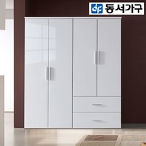 동서가구/착불 엘거스 2단서랍 옷장 이불장 1600세트 DF921767, 옷장[2단옷봉], 화이트