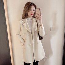 여성 가을 재킷 슬림핏 하프 트렌치코트