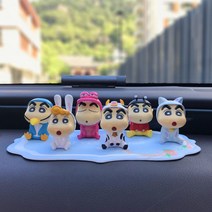 진양오픈마켓 차량용장식 피규어 세트, 짱구6ea + 매트(블루) 세트