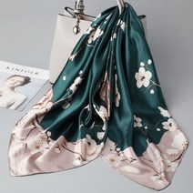 프린트 실크 스퀘어 스카프 여성 새틴 숄 랩 히잡 헤어 밴드 손목 럭셔리 헤드 90*90cm Echarpe Bandana