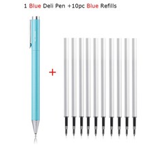 샤오미-델리 메탈 젤 펜 롤러볼 Caneta 볼펜 0.5MM 서명 사무실 학생용 비즈니스 문구 용품, 20 with 10Blue Refill, 30개
