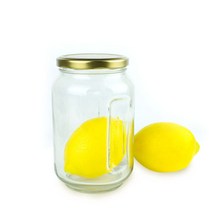 [가인글로벌] 손잡이유자1.0L 유리병 12개+골드캡12개 잼병 꿀병, 12개, 770ml