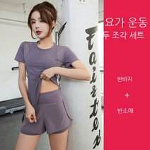 요가 의류 여성 여름 그물 빨간 반바지 정장 기질 슬리밍 전문 체육관 빠른 건조 옷 아침 운동복
