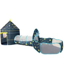 에어로그 공기주입식 팝업 에어텐트3 in 1 children tent house toy ball pool 휴대용 어린이, 푸른