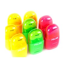 밀란 플루오 캡슐 연필깎이+지우개 MILAN FLUO CAPSULE, 핑크