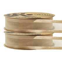 금비 양단 오간디 DIY 공예 컬러 선물 포장리본 (35mm x 15m), GOB#05 베이지 2P