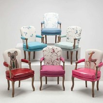 북유럽 1인용 쇼파 까페 인테리어 거실 드라마 협찬, C 타입  블루 버터플라이 코튼(사진 참조)