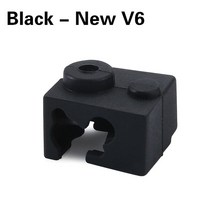 3D프린터부품 3D 프린터 V6 화산 보호 실리콘 양말 절연 커버 케이스 히터 블록 MK8 / MK10 /CR/NF 슬리브, 01 Black-New V6
