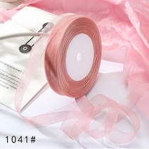 DIY 리본공예 헤어악세사리 헤어핀 헤어밴드 머리핀 헤어 장식 리본 오간자 리본 15mm 50 야드/롤 웨딩 파, 01 15mm organza, 08 bean paste