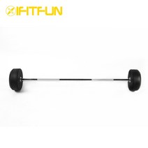 아이핏펀 고무 고정식 바벨 직선바, 15kg, 1개
