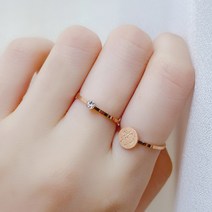 노이드비 써지컬스틸 레터링코인 레이어드반지 세트