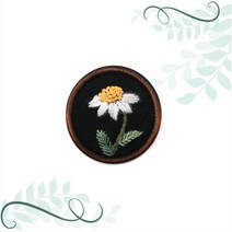 토이앤스티치/우드/원형/브로치/대/프랑스자수/반제품/당일발송, F242 -우드원형 브로치-대, 1개