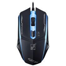 컴퓨터 마우스 게임 머 USB 광전 조명 유선 인체 공학적 PC 노트북, [01] Black