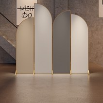 북유럽 거실 파티션 전시 가벽 대형 가림막 호텔 식당 커피숍 아치, J 타입 4폭 알루미늄 합금