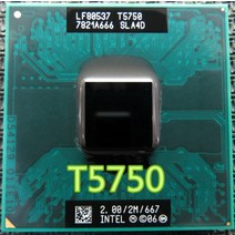 파워딜 인텔 CPU 노트북 코어 2 Duo T5750 cpu 캐시/2.0GHz/667/듀얼 소켓 479 GM45/PM45 용 프로세서, 한개옵션0