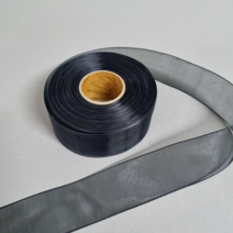 리보너 실키리본 40mm 실크 비단처럼 반들반들 부드러운 리본끈 1롤 45m, 블랙