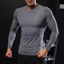 남자 얇고 시원한 올블랙 긴팔 머슬티 긴팔쫄티 쫀쫀 PT복 군인 PT