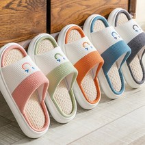 파인굿즈 리치 린넨 마 실내 무소음 슬리퍼 푹신한 거실화 층간소음 거실 실내화 실내용 임산부 룸슈즈, 리치슬리퍼-여성핑크