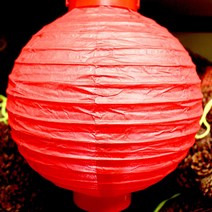LED전등갓20cm 빨강 한지등만들기 실내외장식 등불 전통소품