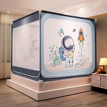 암호화 모기 방지 가정용 모기장 쉽게 설치 세척 수납 지퍼 모기장 덮개, 4