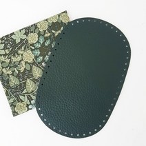 퀼팅맘 슈렁큰 가죽 가방 밑판 바닥 (사각 징 가죽장식 소꿉이 가방발), [라운드] 헌터그린