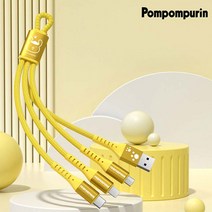 산리오 3in1 usb 급속충전 케이블 쿠로미 마이멜로디 시나모롤 폼폼푸린 헬로키티 포차코 문구용품 생일선물, 폼폼푸린-충전케이블