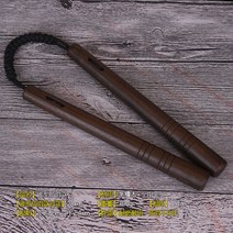 흑단 쌍절곤 로프 실전 견목 연습봉 무술 호신술, 28cm 테이퍼 논슬립