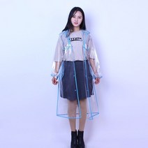 우비 비옷 판초우의 패션 긴 투명 eva 여성 성인 남성 불 침투성 방수 레인코트 53