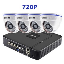 Smar 720P 1080P 비디오 감시 시스템 4CH H.264 CCTV HDMI DVR 보안 키트 실내 홈 보안 카메라 주야간 감지, 01 Black_01 없음_01 CHINA
