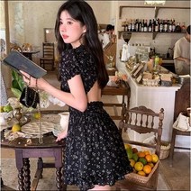 유럽풍프렌치플라워원피스깜찍한스타일여성미니원피스치마바캉스룩
