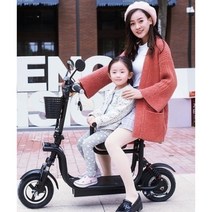 전기스쿠터 전기 전동 미니 소형 출퇴근용 스쿠터, 48V, 2인승 블랙 40-45km