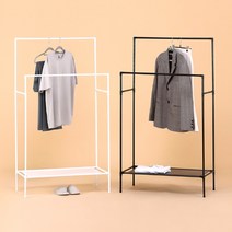 시스템 행거80 2단 옷걸이 수납 선반 오픈행거 조립식가구 옷방행거 선반형행거 모던행거, 화이트