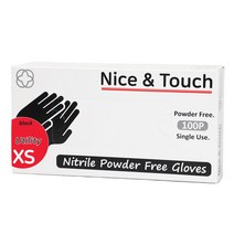 나이스앤터치 니트릴장갑 블랙 XS 100pcs 1box