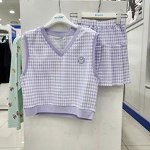 [에꼴리에] 자카드프린트셋업조끼 자카드프린트셋업플리스스커트 23B5755 23B5756