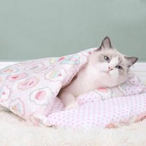 ASTO 고양이 숨숨 이불세트 고양이 하우스, 아이스크림
