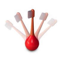 에코오가닉코리아 오뚜기 칫솔 10개월~4세 1개 유아칫솔 버튼칫솔 캐릭터칫솔 투스 1WA5CCF3, 그린